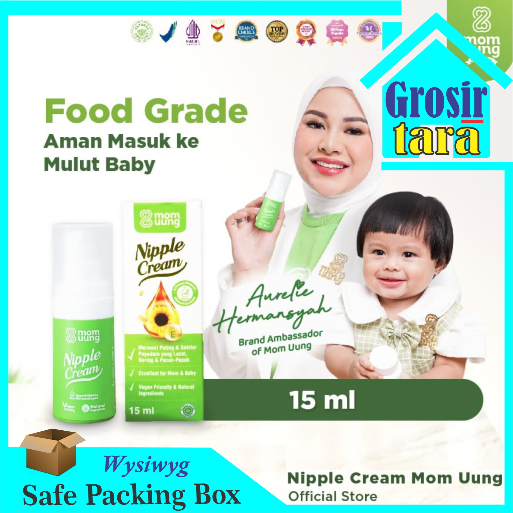 MOM UUNG NIPPLE CREAM NATURAL krim puting lecet salep luka menyusui