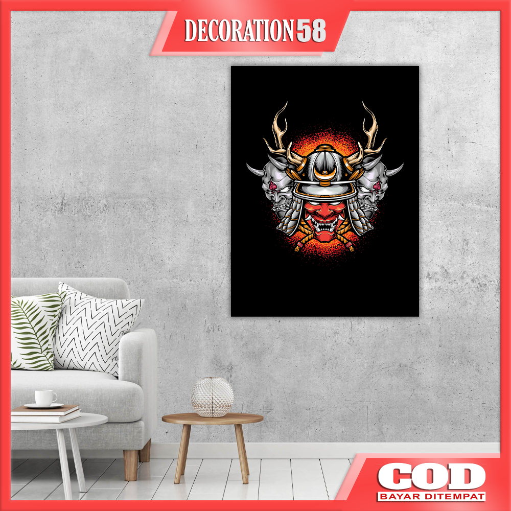 Dekorasi Hiasan Pajangan Dinding Poster Kayu Wall Dekor Cultur Japan Jepang Samurai Viking Hiasan Di