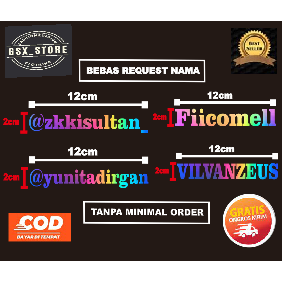 

TERLARIS DAN TERMURAH CUTTING STIKER NAMA HOLOGRAM BISA REQUEST KATA2 ATAU NAMA CUSTOM SESUKA HATI