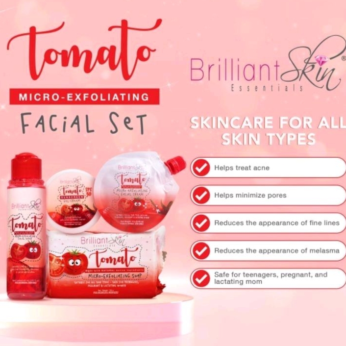 ECER tomato brilliant skin cream malam, cream.siang, toner, sabun