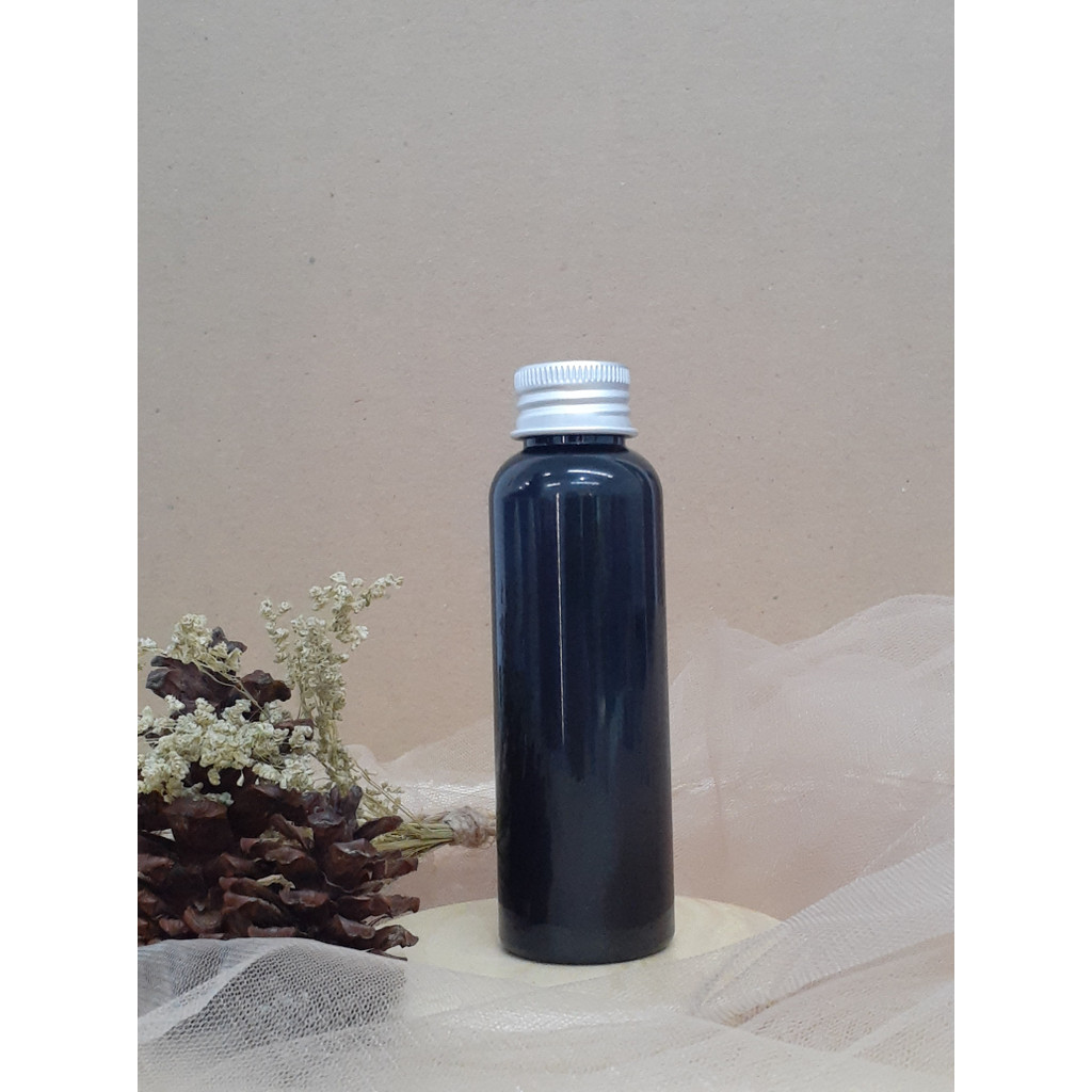 Botol Plastik PET 100ml BR Hitam Tutup Ulir