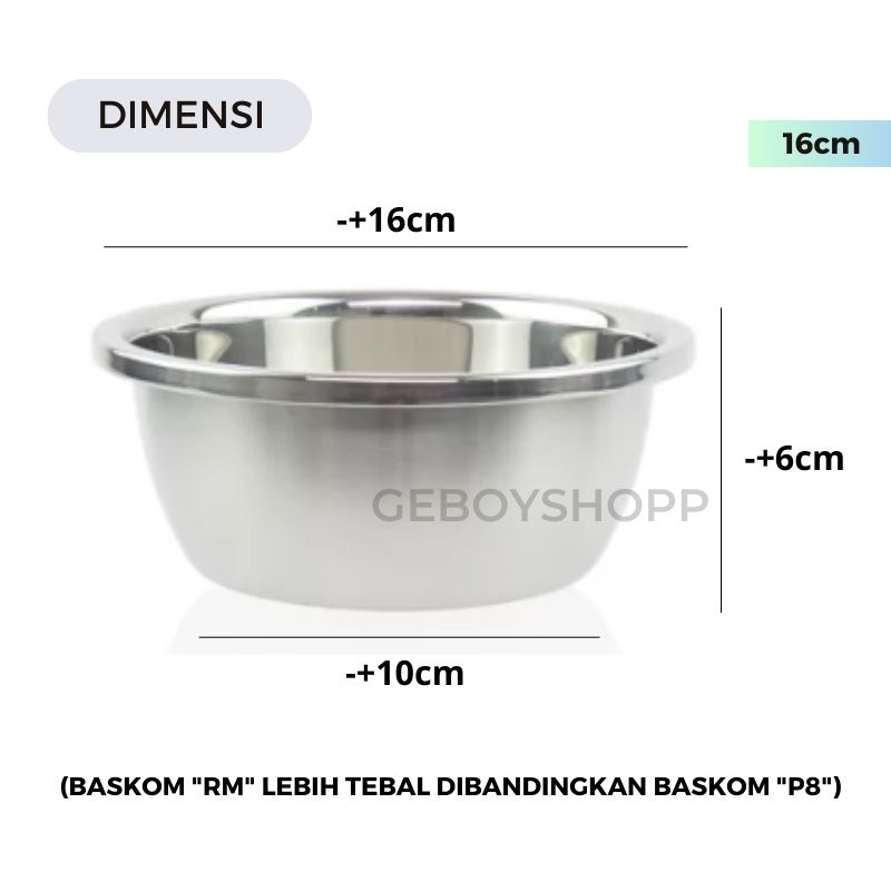 Baskom Stainless / Baskom Tinggi / Mixing Bowl Serbaguna Stainless Premium High Quality Anti Karat 1Set Small 3Pcs