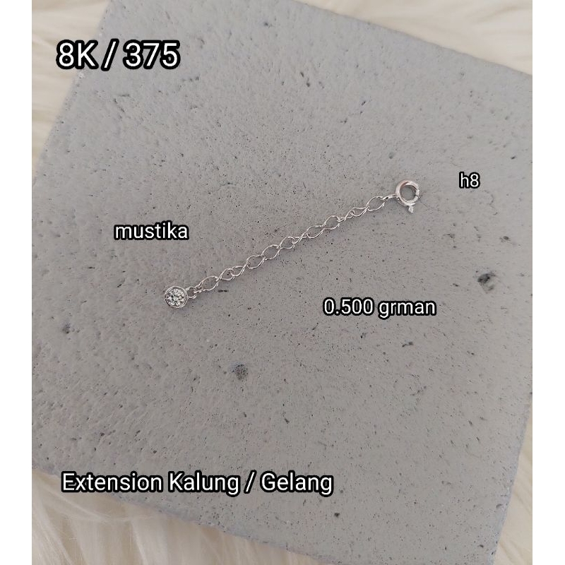 Extension putih rantai tambahan kalung / gelang (0.5) 8K / 375