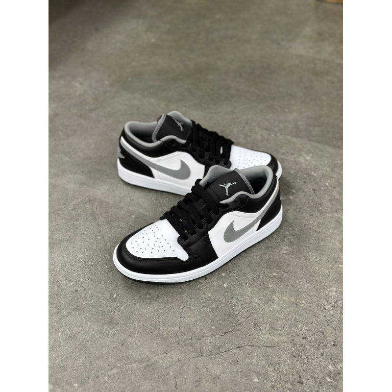 NIKE AIR JORDAN 1 LOW BLACK WHITE GREY 100% AUTHENTIC
