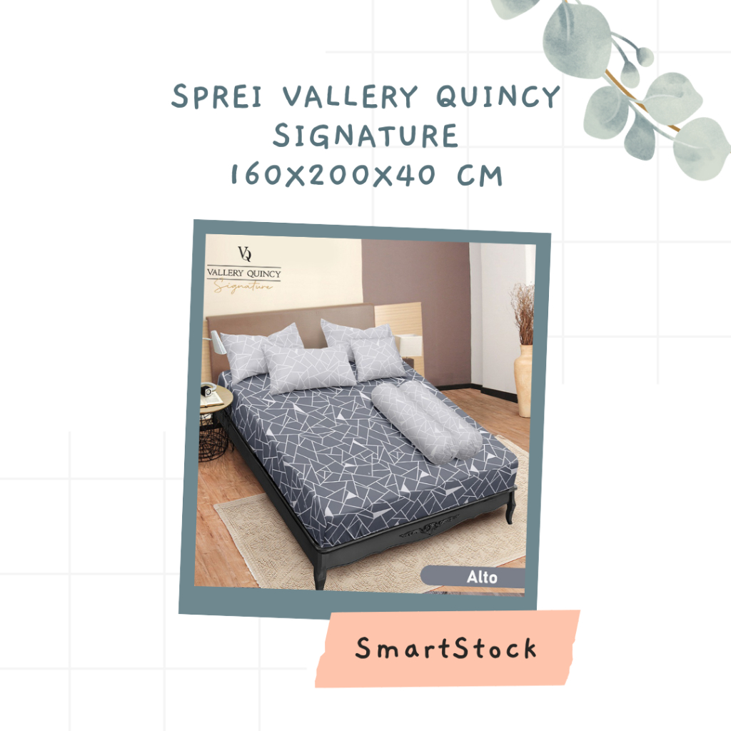 SS Sprei Vallery Quincy Signature 160 Tinggi 40 cm 160x200x40 Queen Size No 2