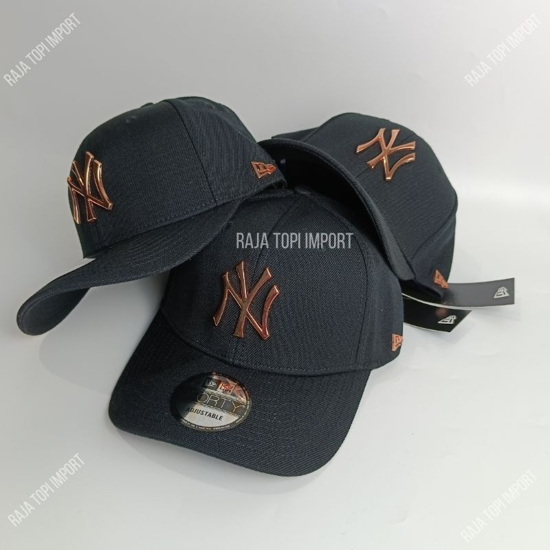 TOPI BASEBALL NY PLAT METAL IMPORT - TOPI BASEBALL NY PELANGI & NY BESI HITAM- TOPI MLB NY NEW YORK 