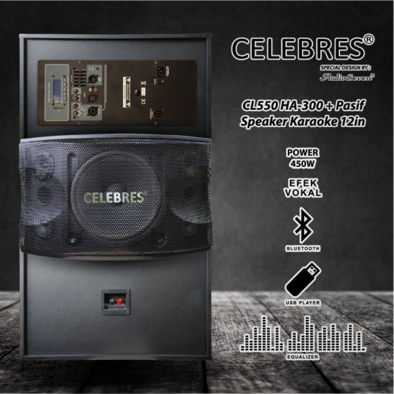 speaker karaoke Celebres CL550 HA-300 + Pasif 12 inch ( bukan BMB )