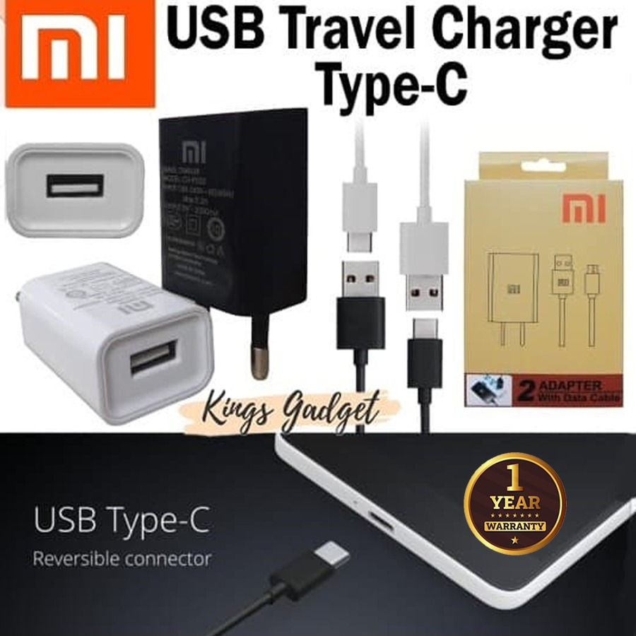 Charger XIAOMI TYPE C USB-C 1 AMPERE 2 AMPERE GRADE AAAA DC 5V
