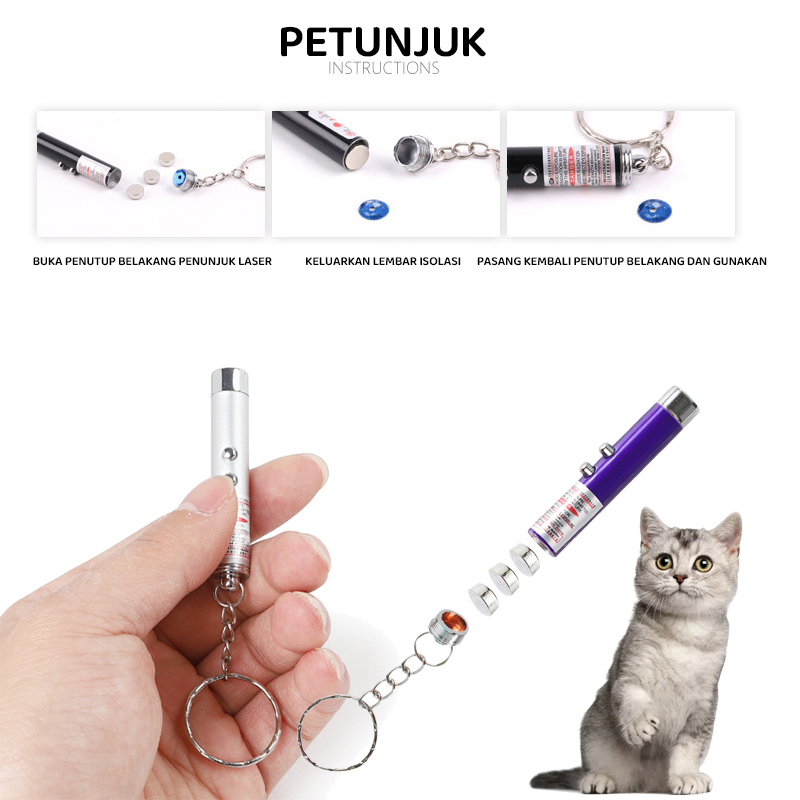 Mainan Kucing Laser Pointer Cat Toys 2 in 1 LED Laser Pointer Kucing Anjing