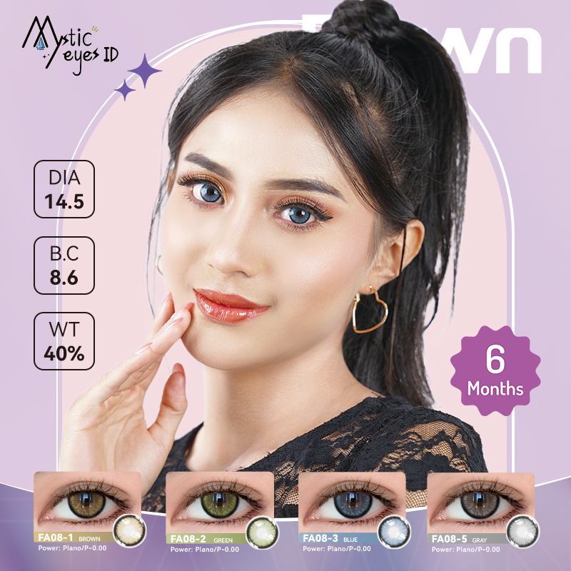 [✅COD] MYSTICEYES SOFTLENS DAWN SERIES Grey Blue Brown COLOR CONTACT LENS  NORMAL 14.5 MM