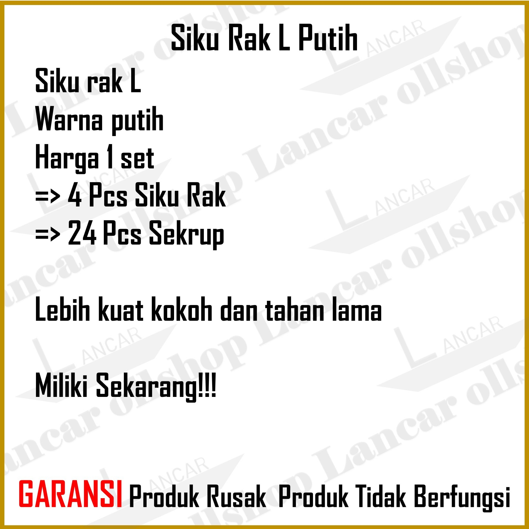 4 Pcs Siku Rak Dinding L Putih Siku Penyangga / Rak Dekorasi Ruangan Siku Putih / 4 Pcs Siku Rak 24 Pcs Sekrup Ambalan Rak Dinding