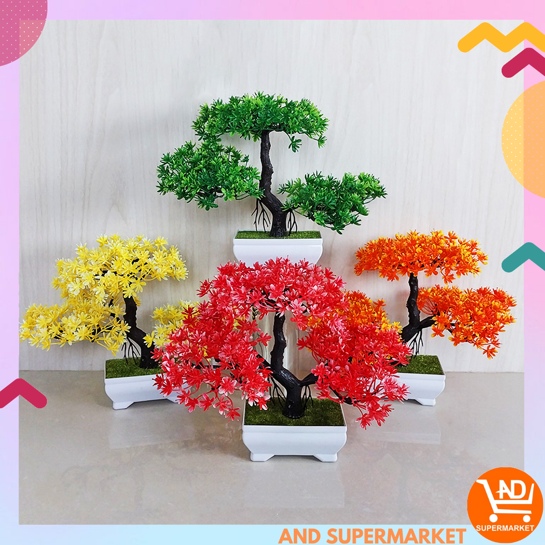 Pot Tanaman Bunga Hias Plastik Tanaman Bonsai Dekorasi Rumah Artificial Flowers Ornamen Tanaman Palsu Bunga Hias PBP01