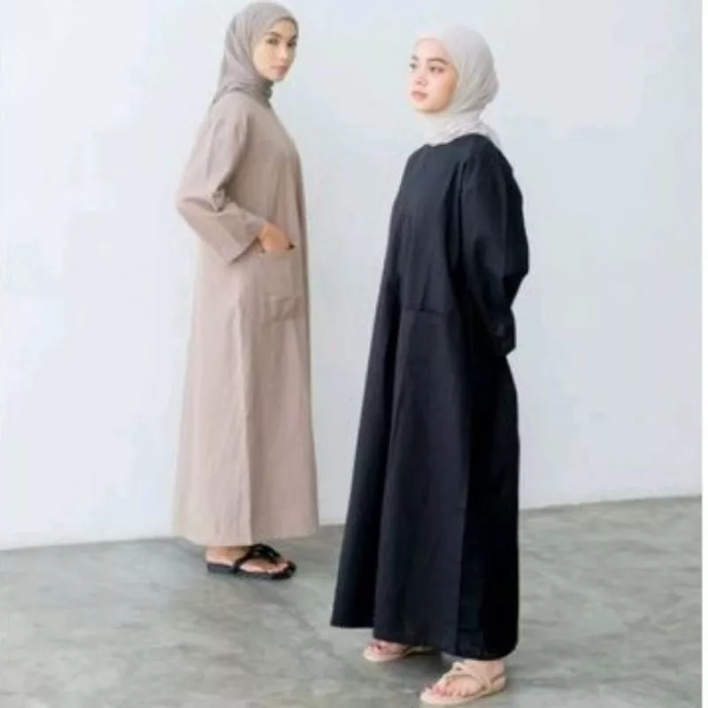 Alea Midi Dress - Long Tunik Korean Style - Busui Friendly- Tunik Wanita- Atasan Wanita