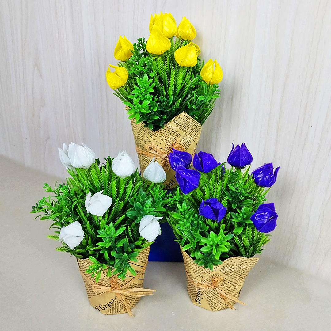 AND / COD / Pot Tanaman Bunga Hias Plastik Dekorasi Rumah Import Artificial Flower Murah PBP88