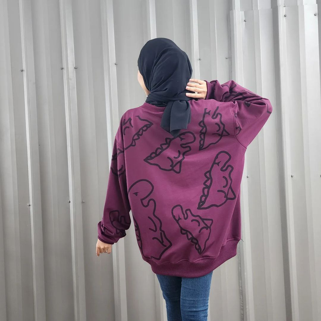 Nara Grosir - Sweater Crayon Dino XXL l Sweater Terbaru Wanita