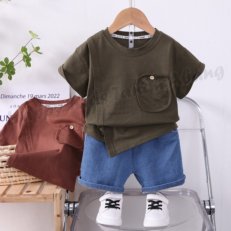 SETELAN BAJU ANAK LAKI-LAKI POLOS / SET PAKAIAN ANAK COWOK KEREN KEKINIAN / BAJU ANAK MURAH BERKUALITAS