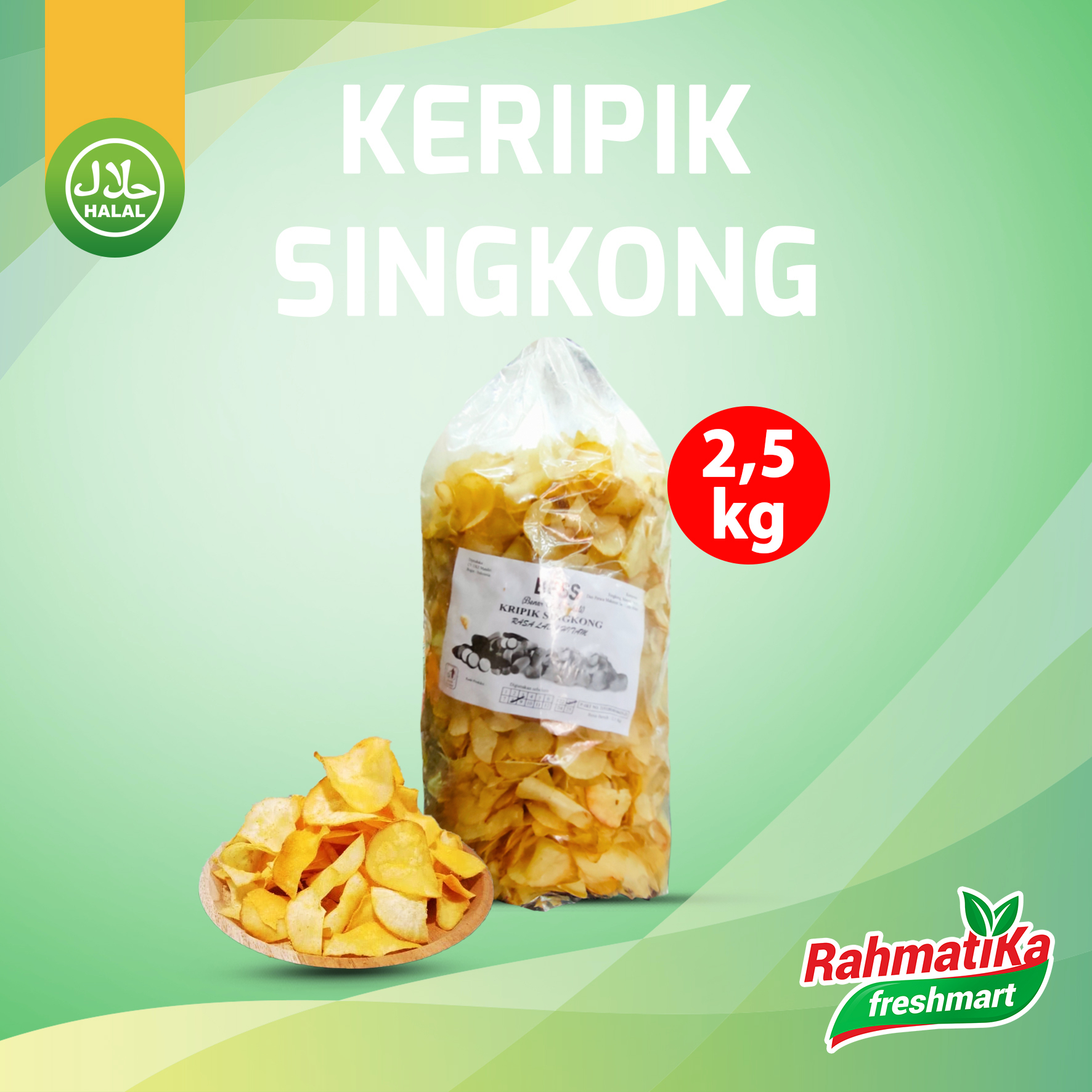 Keripik Singkong Rasa Lada Hitam 1 Bal (2.5 Kg)