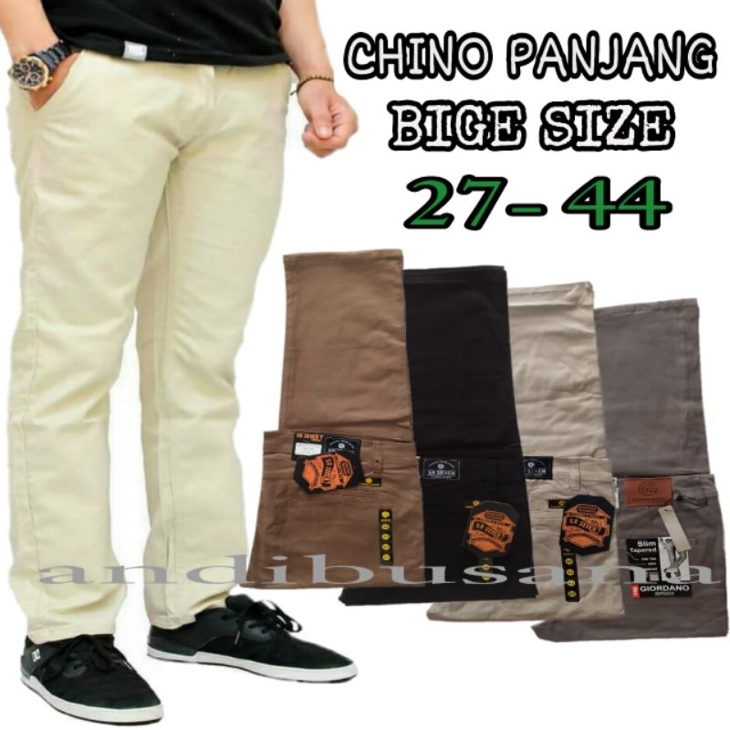 Celana Chino Panjang Pria Bige Size Jumbo Melar Premium