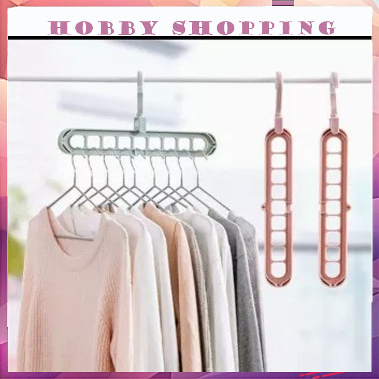 Gantungan Baju 9 Lubang / Magic Hanger Multifungsional Foldable Hanger