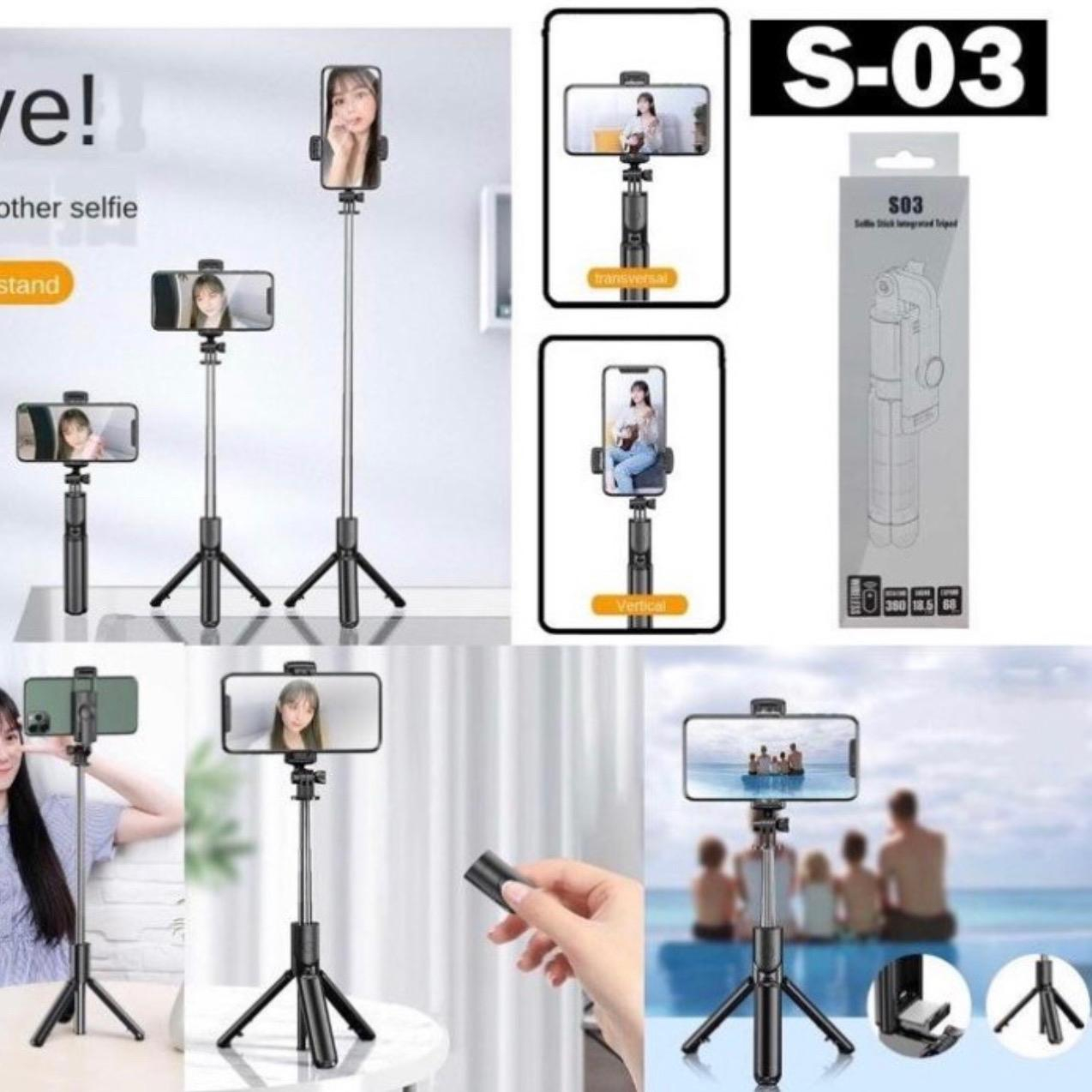 TONGSIS NEW BLUETOOTH TRIPOD SELFIE STICK S03 3IN1