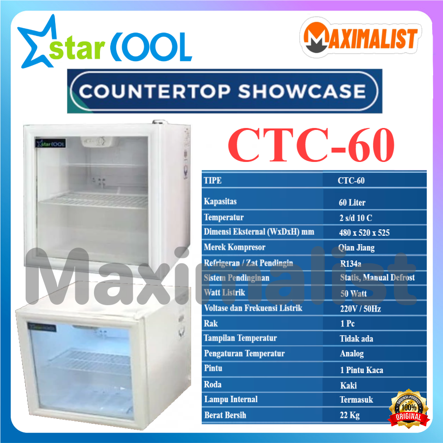 STARCOOL CTC-60 CTC-110 Showcase Putih Mini / Display Cooler - Showcase Cooler - Mini Showcase / Cou