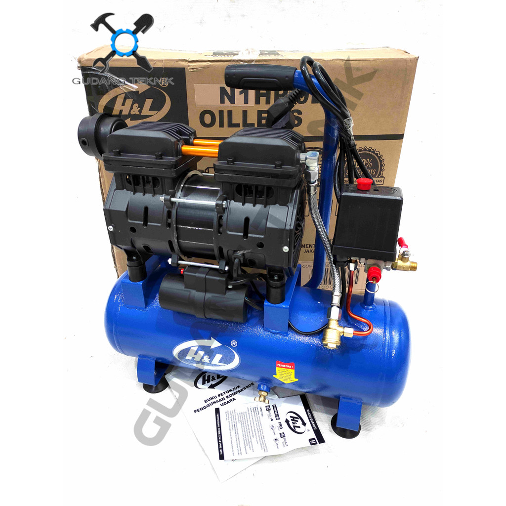 Kompresor Angin 9L OILESS Listrik 1HP N1HP HNL HL H&amp;L / Air Compressor Udara Tanpa Oli 9 Liter 1 HP HNL HL H&amp;L