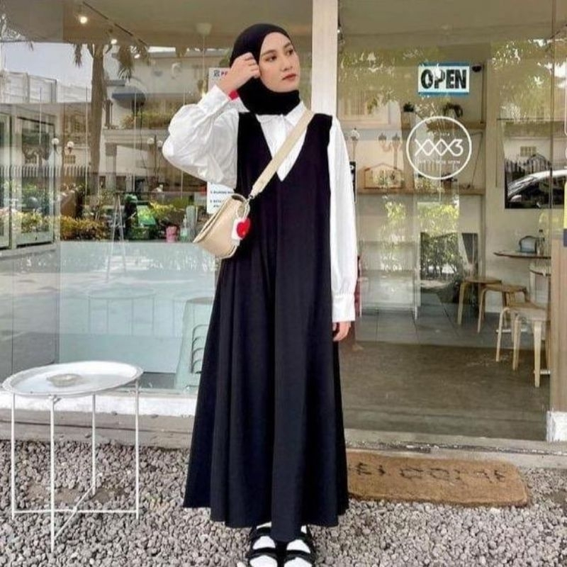 (DBY) LONG OVERAL LISA OVERSIZE ATASAN WANITA BAHAN CRINCLE AIRFLOW