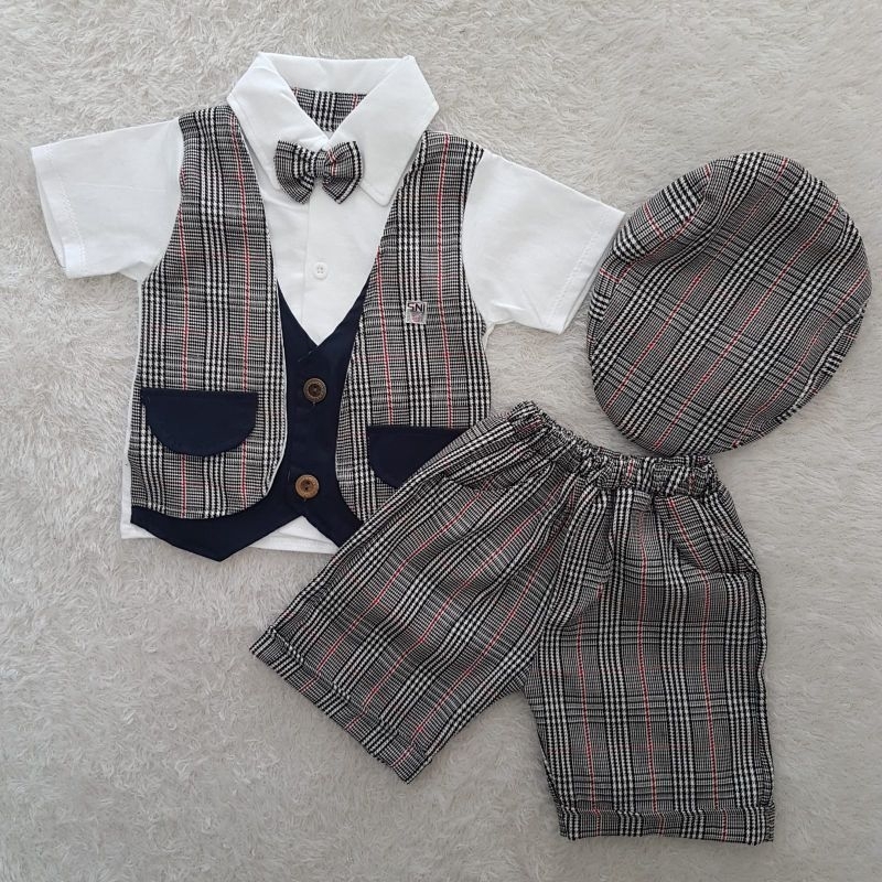 baju bayi cowo suspender set