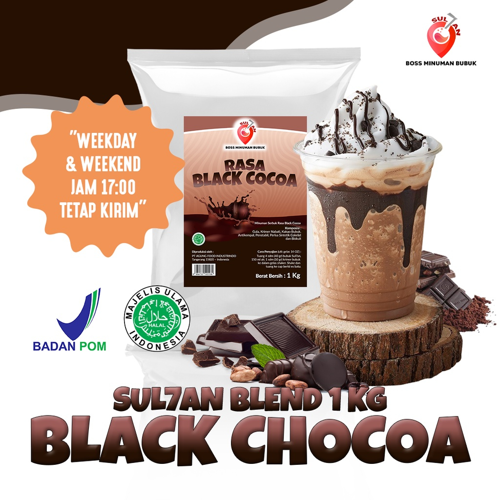 

SUL7AN Minuman Bubuk Mix Gula Rasa Black Cocoa Instant Powder Drink Sugar 1 Kg SULTAN POWDER