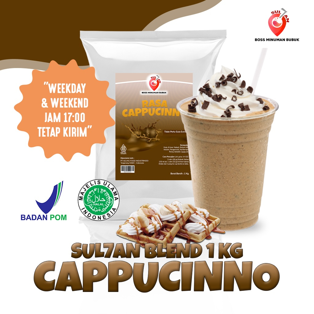 

SUL7AN Minuman Bubuk Mix Gula Rasa Cappuccino / Cappucino Instant Powder Drink Sugar 1 Kg SULTAN POWDER