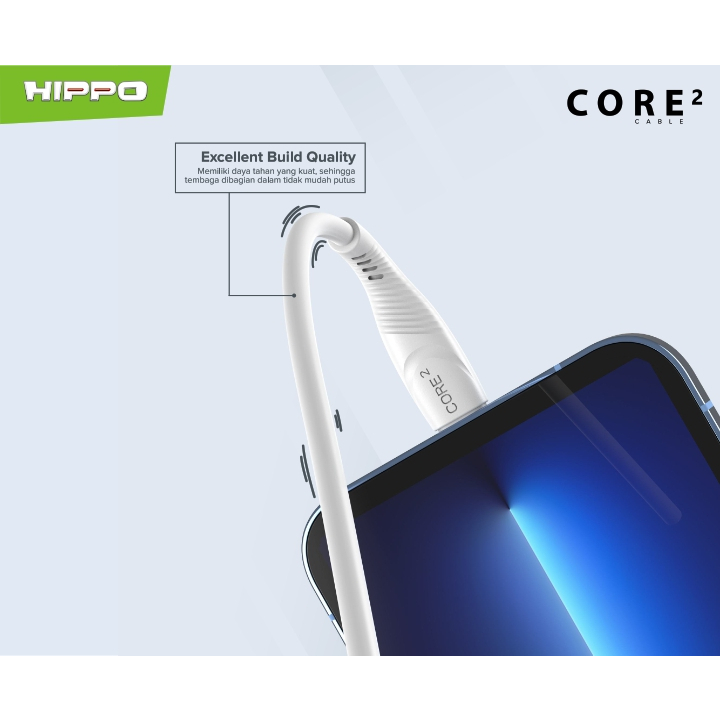 Hippo Core2 Kabel Data &amp; Cable Charger Quick Charge Fast Charging 3.0 2.1A