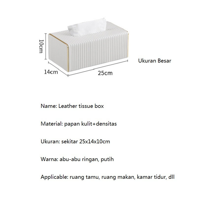 Mi.more Kotak Tissue / Kotak Tissue Ruang Tamu High / Tissue Box Mewah Dengan Garis Gold