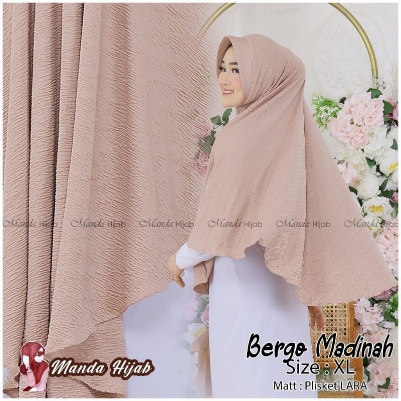 MADINAH JERSEY PRISKET JUMBO SIZE XL ORI MANDA/BERGO PRISKET JUMBO HIJAB INSTANT CANTIK KEKINIAN TRE