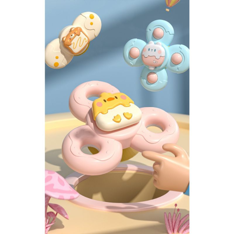 Mainan Edukasi Sensori Motorik Spinning Sensory Fine Motor Skill Suction Cup Tummy Time Gasing Spinner Gyro Rattle Gigitan Simple Dimple Pop It Teether Sensory Fidget Bath Travel MPASI Toys Baby Toodler Dekorasi Ruangan Kamar Mandi Bayi Anak Montessori