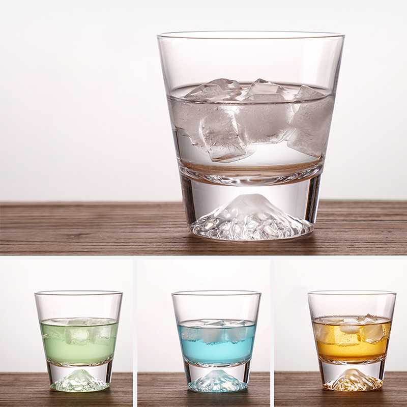 Gelas Whiskey Rock Glass Mount Fuji Japanese Style 250ml Gelas Minum Minimalis Material Kaca Berkualitas