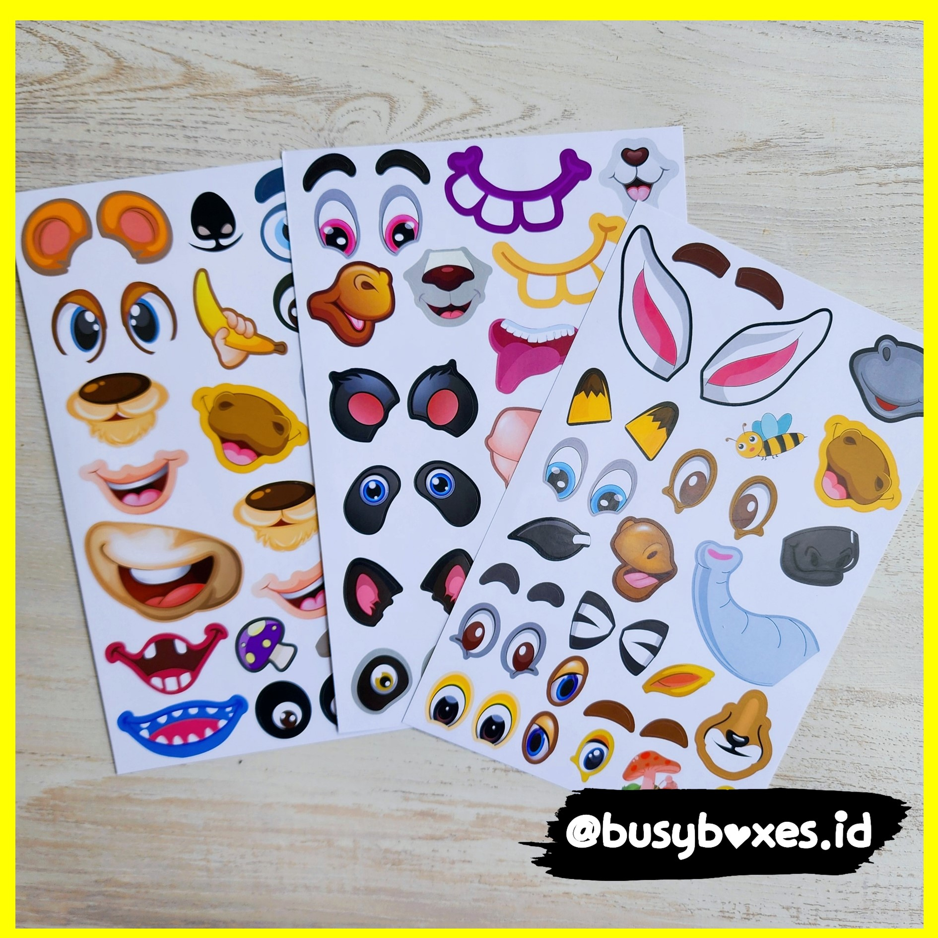 Busyboxes.id Mainan anak edukasi anak 1 2 3 tahun laki laki perempuan mainan edukasi Menempel Sticker seri zoo animals