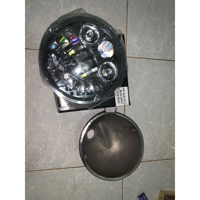 Lampu daymaker 5,75 inch dus hitam Set batok l2g chrome