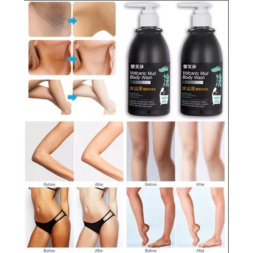 Sabun Pemutih Badan Sabun Lumpur Vulkanik Badan Mencerahkan dan Melembabkan kulit  / Bleaching Badan / Sabun Whitening Vulkanik / Whitening Body Wash 250ml