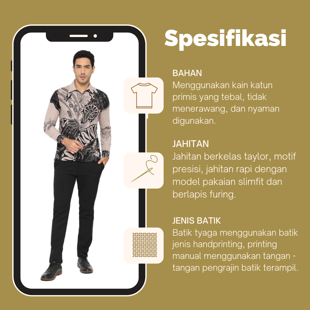 Kemeja Batik Slimfit Lapis Furing Premium 0238 Tyaga Batik