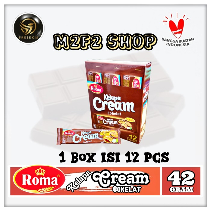 

Roma Biskuit Kelapa Cream Cokelat | Krim Coklat - 42 gr (Kemasan 1 Box)