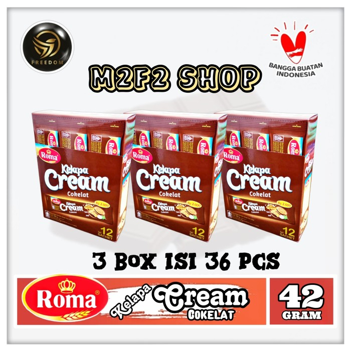 

Roma Biskuit Kelapa Cream Cokelat | Krim Coklat - 42 gr (Kemasan 3 Box)