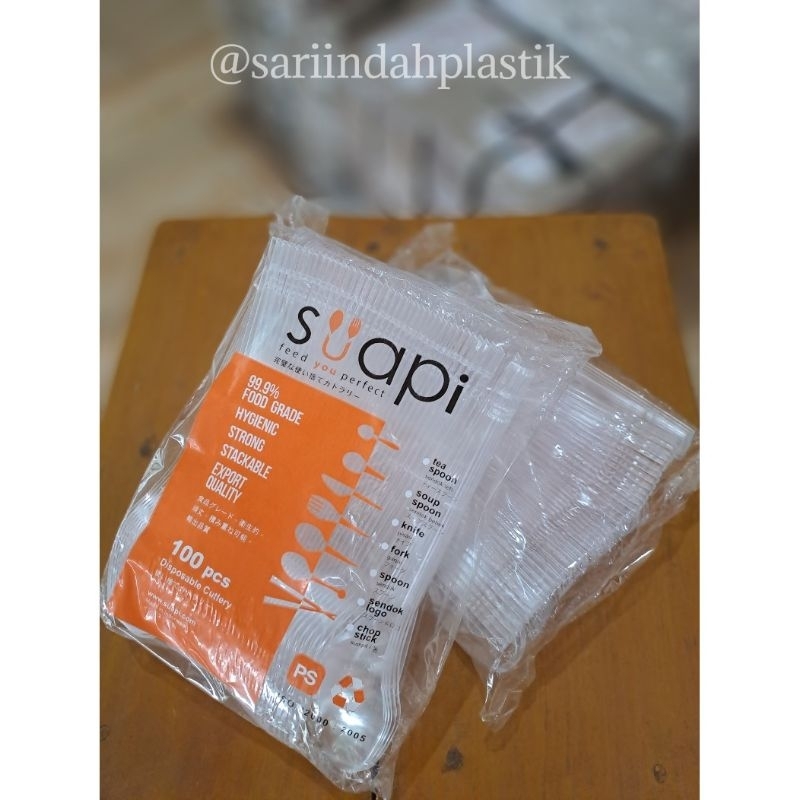 Sendok Makan Plastik Bening Merk Suapi