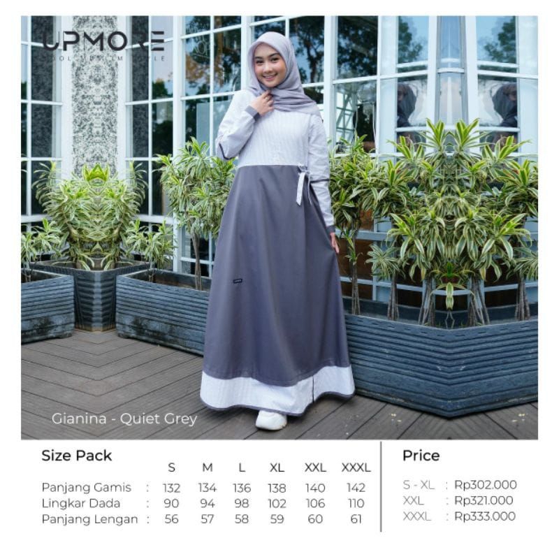 100% ORI Upmore/UPMORE Gianina/ Gamis Remaja
