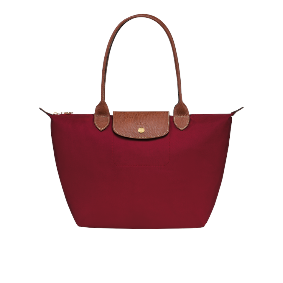 Lonchmp Le Pliage Small Long Handle Tote Bag Dark Red (28x26.5x15.5)