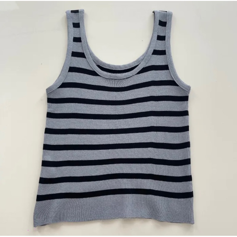 TheGirlHouse - BIANCA TANKTOP CROP STRIPE KNIT TOP / TANKTOP KOREA KNIT / TANKTOP IMPORT KNIT