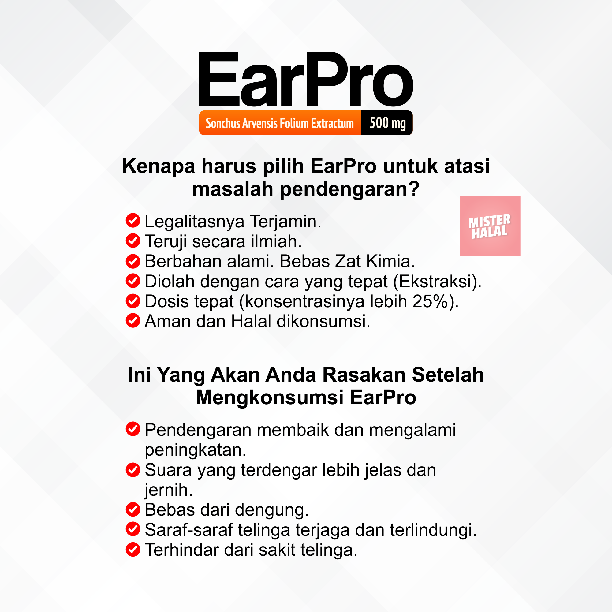 EARPRO Obat Gangguan Telinga, Obat Tinnitus, Telinga Berdenging, Berdengung, Mendengung Pada Telinga Kiri/Kanan, Obat Congek Telinga Bernanah, Infeksi Telinga, Curek, Bisa Untuk Anak Dan Dewasa