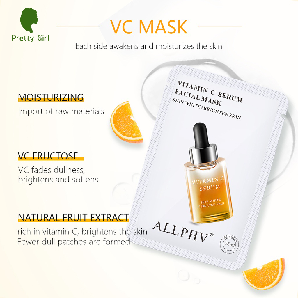 【asli】Allphv Sheet Masker Wajah Retinol/Hyaluronic Acid/Vitamin C/Rose Wajah Serum  Essence Mask Whitening Moisturizing SKIN CARE MASK MASKER SHEET Collagen Soothing Pemutih Pelembab Acne Removal Anti Aging Kerut  Masker Wajah 1pcs