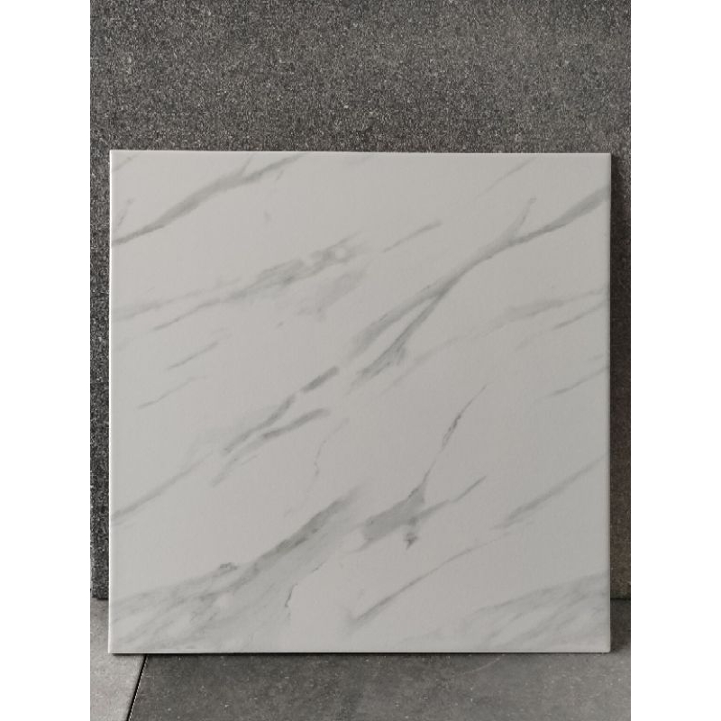 iNstansday- KERAMIK LANTAI 40X40 PUTIH GLOSSY MOTIF MARMER CARARA / KERAMIK 40X40 MOTIF CARARA /