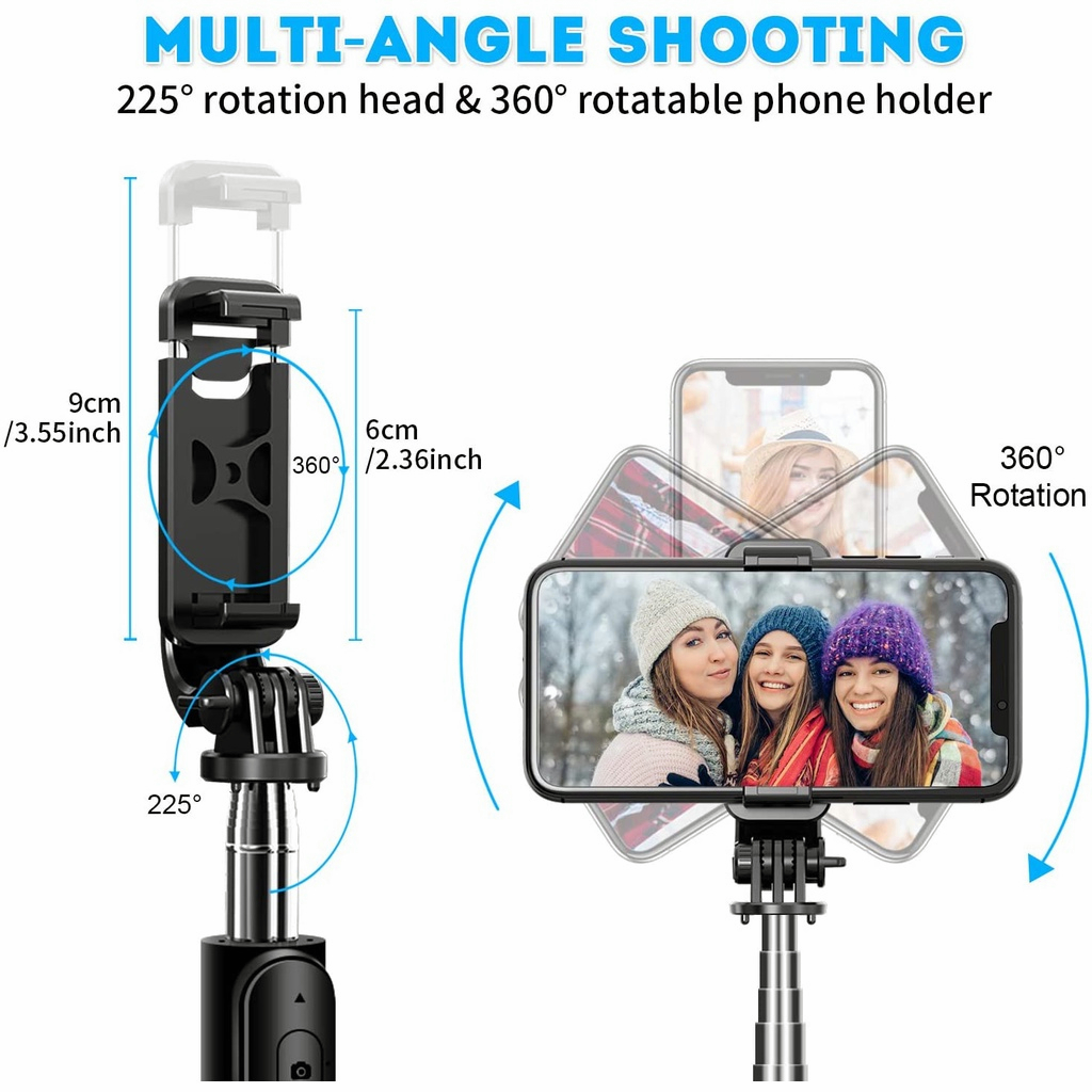 YUN Mall Tongsis Selfie Stick Tripod Bluetooth Remote Shutter ( 3in1 )