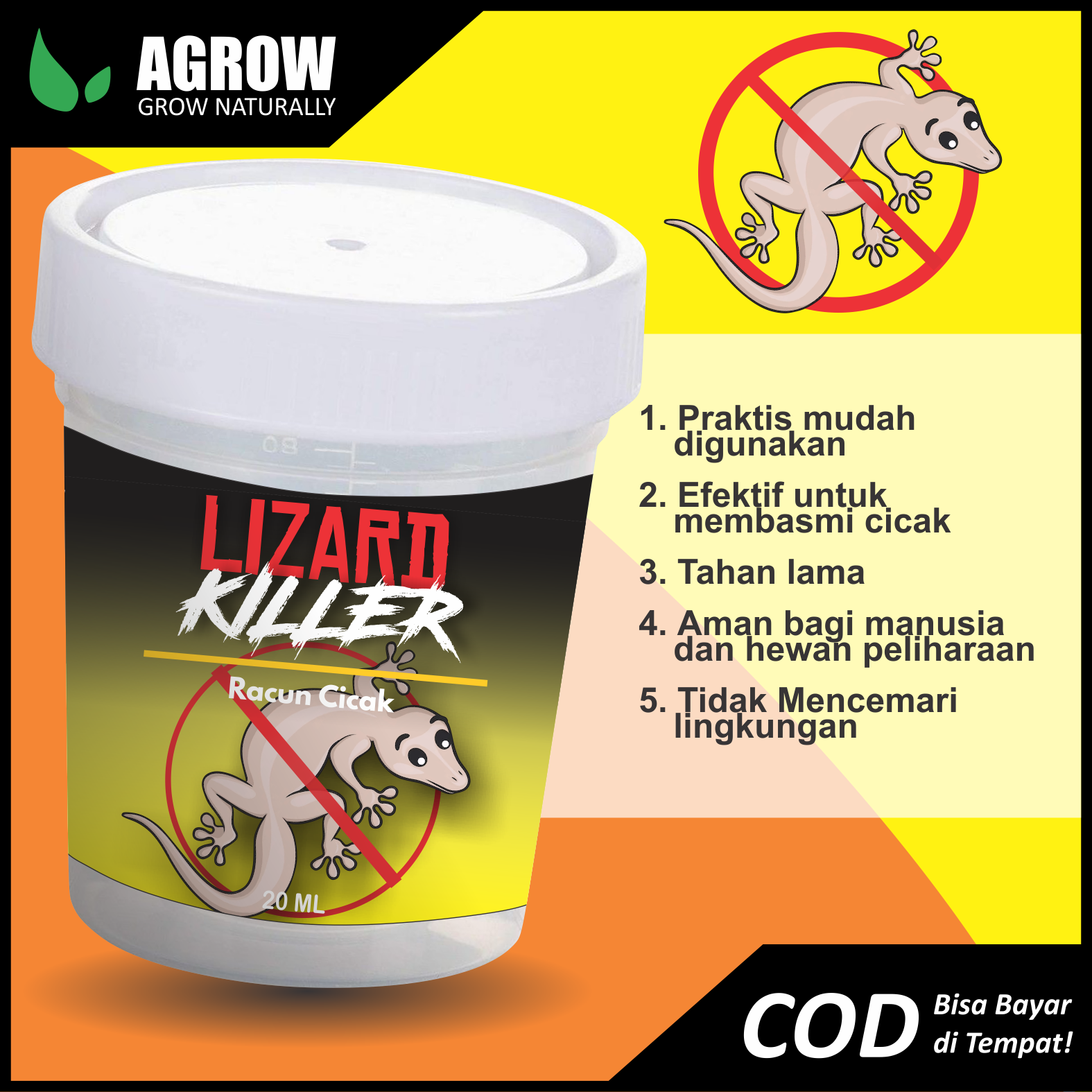 Racak Herbal Racun Cicak Herbal Lizard Killer Racak Ampuh Pembasmi Cicak 20 Gram Organik